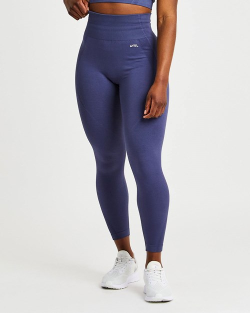 AYBL Balance V2 Seamless Leggings Marinblå Blå | 1276-NFTMU