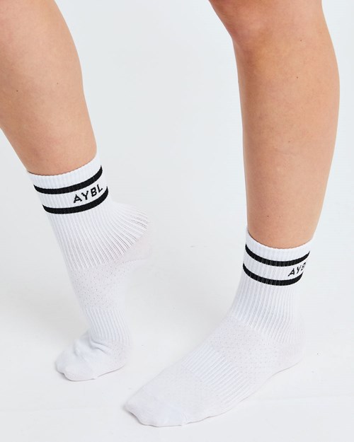 AYBL Everyday Double Stripe Crew Socks (3 Pack) Vita | 2587-RVQDM