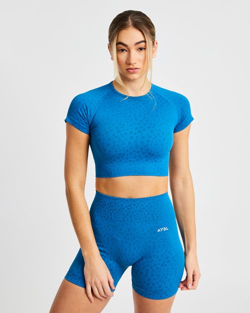 AYBL Evolve Speckle Seamless Crop Top Blå | 0714-GCDEX