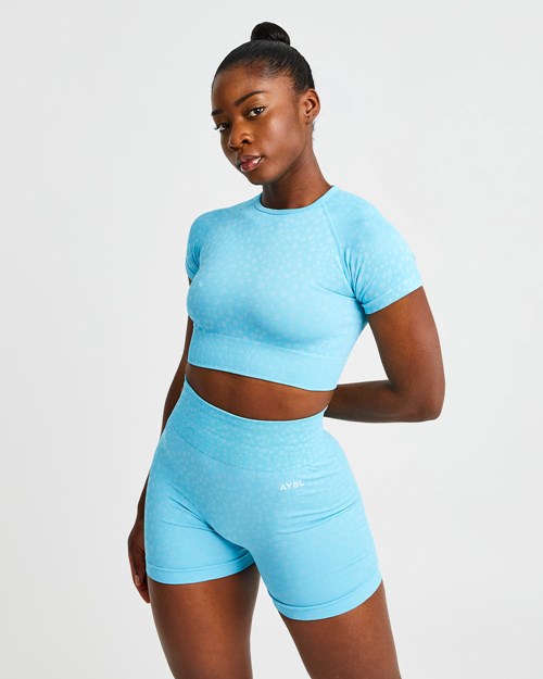AYBL Evolve Speckle Seamless Crop Top Ljusblå | 6359-SQHRT