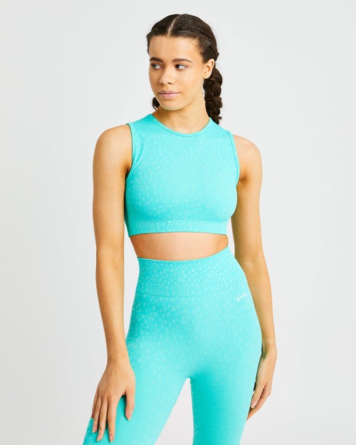 AYBL Evolve Speckle Seamless Crop Vest Gröna | 4957-MFTKZ