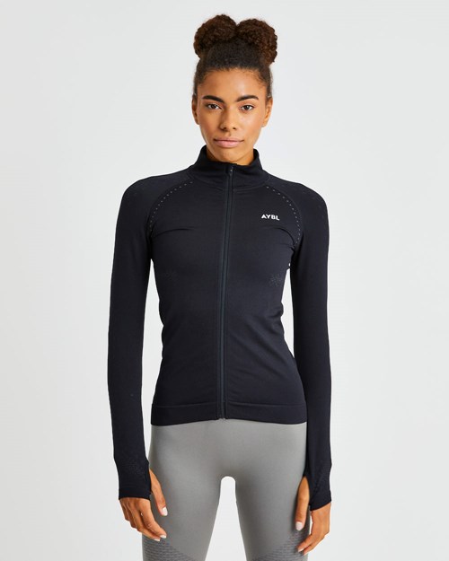 AYBL Ignite Seamless Zip Jacket Svarta | 9570-KYJOZ
