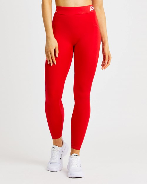 AYBL Tränings Leggings Röda | 8679-ISDGK